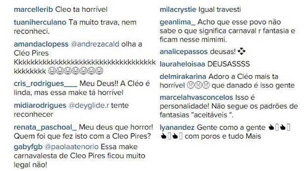 Comentários sobre make de Cléo Pires (Foto: EGO)