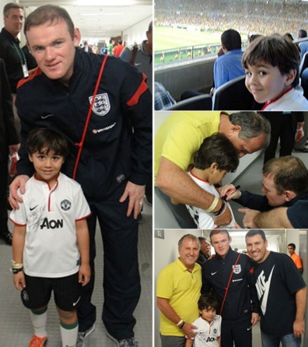 Zico registra encontro do neto Felipe com Rooney (Foto: Site oficial do Zico)