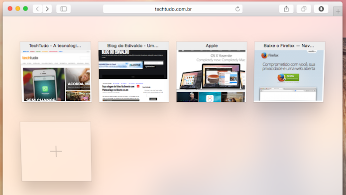Novo Safari está com uma visualização de abas renovada (Foto: Reprodução/Edivaldo Brito)