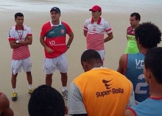 Imperatriz treinou na praia em São Luís para semifinal do Campeonato Maranhense (Foto: Divulgação / Willian Zaparolli)