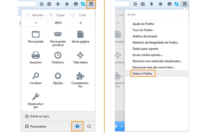 Acesse o menu lateral do Firefox (Foto: Reprodução/Barbara Mannara) Acesse o menu lateral do Firefox (Foto: Reprodução/Barbara Mannara)