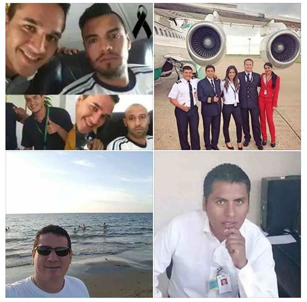 Montagem de fotos de tripulantes mortos no voo da LaMia foi postada pela sobrevivente Ximena Suarez (Foto: Reprodução/Facebook/Ximena Suarez Otterburg)