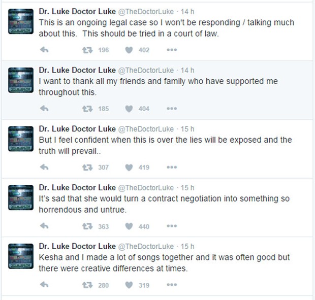 Dr Luke em seu perfil no Twitter (Foto: Reprodução)