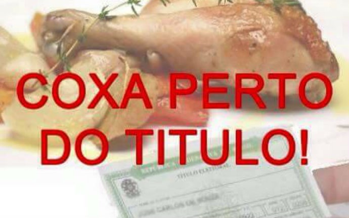 Montagem usa uma coxa de frango próxima a um título de eleitor (Foto: Reprodução) Montagem usa uma coxa de frango próxima a um título de eleitor (Foto: Reprodução)