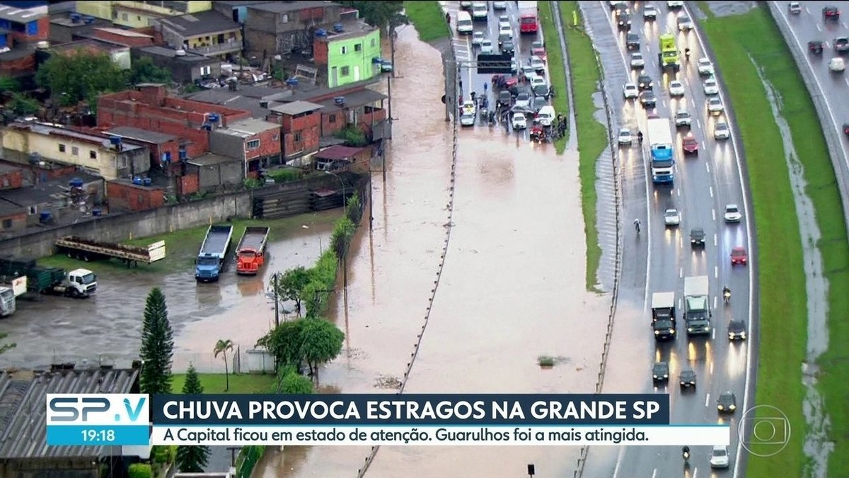 Chuva alaga vias da Grande São Paulo e deixa toda a capital em estado