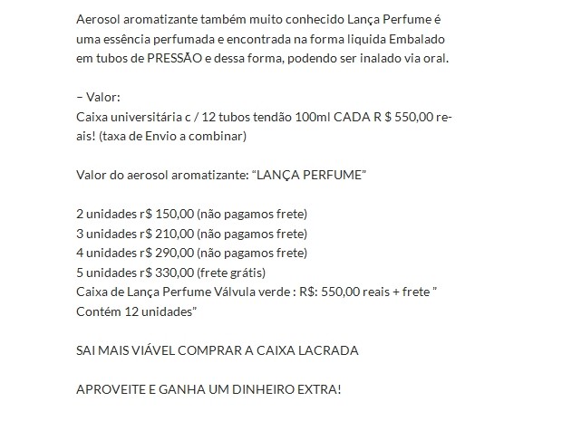 Anncio trazia especificaes e preos das drogas, em Gois (Foto: Reproduo/Wordpress)