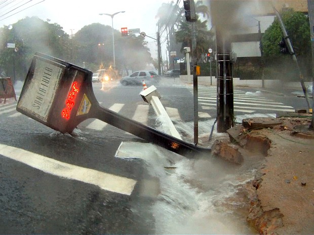 Chuvas deixam pontos de Fortaleza alagados (Foto: TV Verdes Mares/Reprodução)