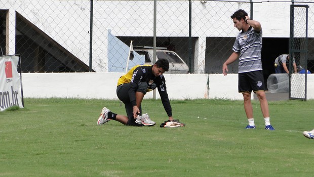 Renan treina com Leandro Franco no Comercial (Foto: Gabriel Lopes / Comercial FC)