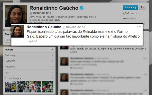 ronaldinho gaúcho atlético-mg twitter (Foto: Reprodução)