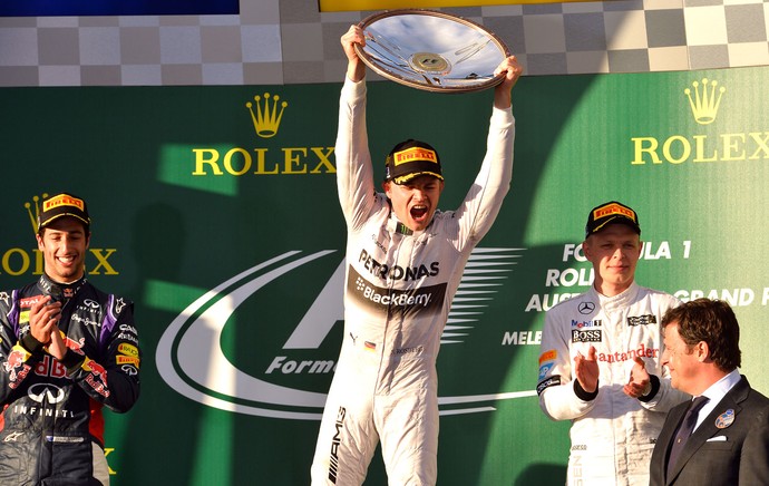 nico Rosberg mercedes pódio gp da austrália (Foto: Agência AFP)