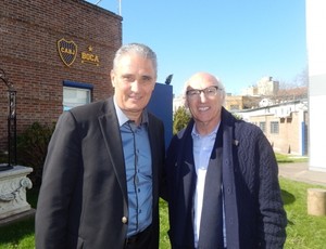 Tite visita o Boca Juniors e almoça com Bianchi: 