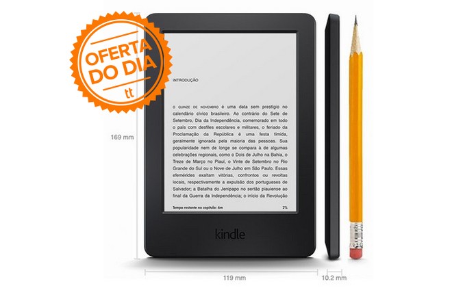 Novo Kindle passou de R$ 299 para R$ 219 em promoção de Dia das Mães (Foto: Divulgação/Amazon) Novo Kindle passou de R$ 299 para R$ 219 em promoção de Dia das Mães (Foto: Divulgação/Amazon)