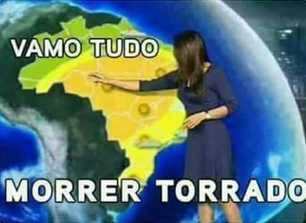 Brincadeira em cima do mapa tempo exibido nos telejornais  (Foto: Reprodução/Facebook)