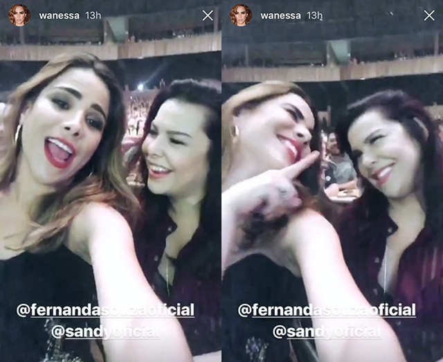 Wanessa Camargo e Fernanda Souza curtem show de Sandy (Foto: reprodução/instagram)