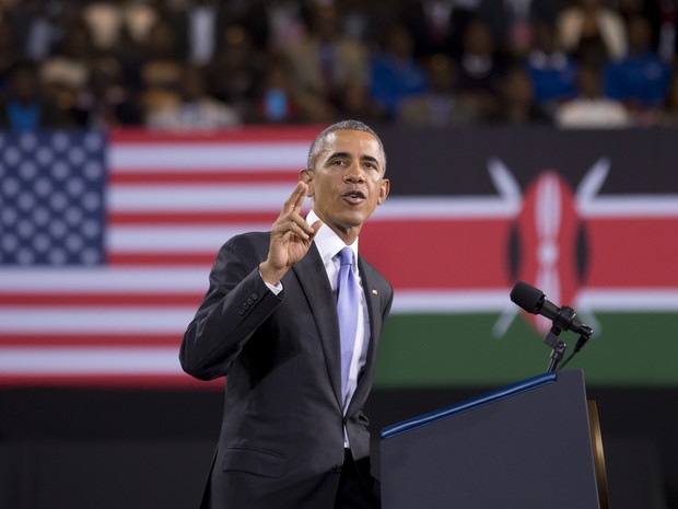 Obama fala sobre direitos iguais a mulheres em discurso no Quênia (Foto: AP Photo/Ben Curtis)