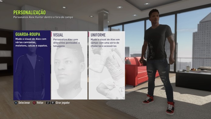 É possível personalizar Alex Hunter em FIFA 18 (Foto: Reprodução / TechTudo) É possível personalizar Alex Hunter em FIFA 18 (Foto: Reprodução / TechTudo)