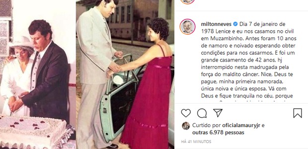 Milton Neves relembra casamento (Foto: Reprodução/Instagram)