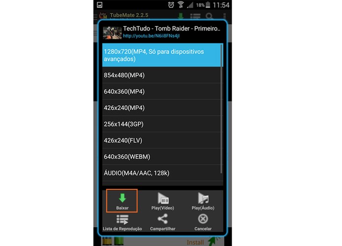 Selecione a qualidade do vídeo (Foto: Reprodução/Barbara Mannara)
