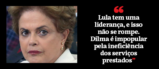 "Lula tem uma liderança, e isso não se rompe. Dilma é impopular pela ineficiência dos serviços prestados” (Foto: Época )