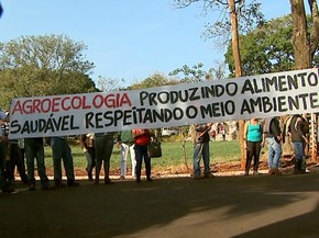 MST reivindica área pública para reforma agrária e produção de alimentos orgânicos (Foto: Paulo Souza/EPTV)