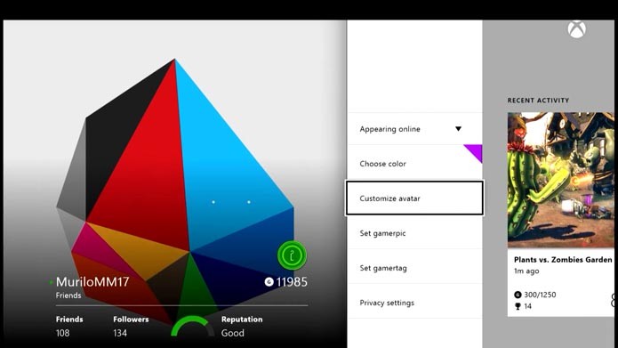 Xbox One: como customizar o seu avatar no console (Foto: Reprodução/Murilo Molina)