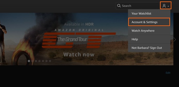 Acesse as configurações da sua conta do Amazon Prime Video (Foto: Reprodução/Barbara Mannara) (Foto: Acesse as configurações da sua conta do Amazon Prime Video (Foto: Reprodução/Barbara Mannara)) Acesse as configurações da sua conta do Amazon Prime Video (Foto: Reprodução/Barbara Mannara) (Foto: Acesse as configurações da sua conta do Amazon Prime Video (Foto: Reprodução/Barbara Mannara))