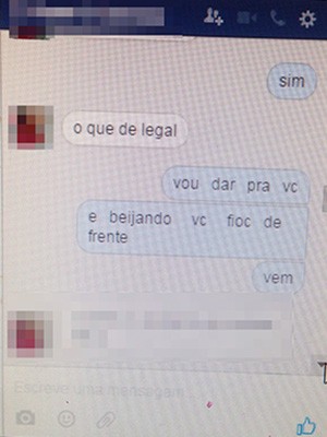Conversa entre menino e suposto estuprador (Foto: Polícia Civil/Divulgação)