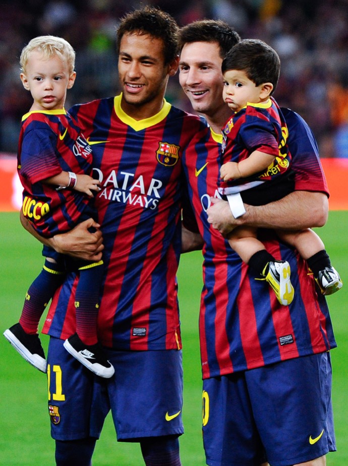 neymar messi filhos barcelona (Foto: Getty Images)