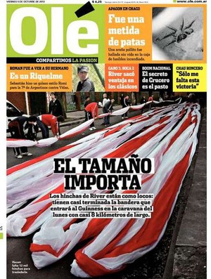Torcida do River Plate prepara bandeirão de 9 quilômetros (Foto: Reprodução / Diário Olé)