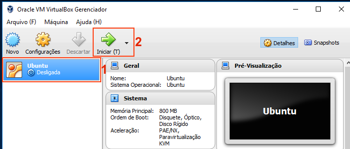 Iniciando a máquina virtual do Ubuntu para instalar o sistema (Foto: Reprodução/Edivaldo Brito)