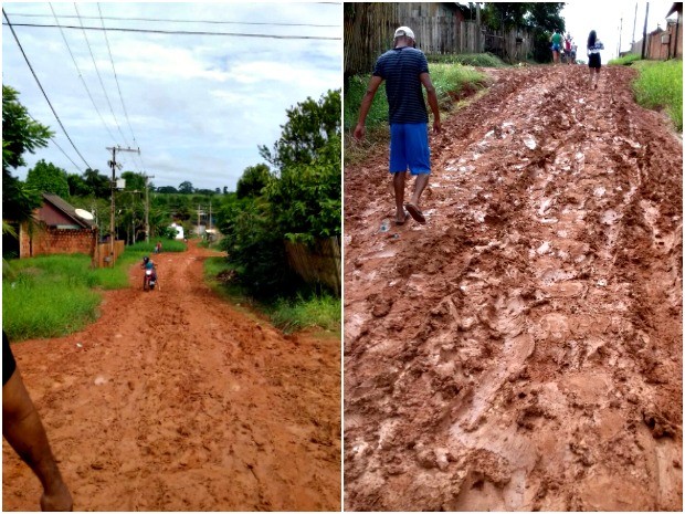 Ruas da Fazenda e Manaus, no bairro Montanhês, também nunca foram asfaltados  (Foto: Lurmila Monteiro/Arquivo pessoal)