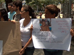 Protesto Davi Salvador Bahia 2 (Foto: Imagens/Tv Bahia)