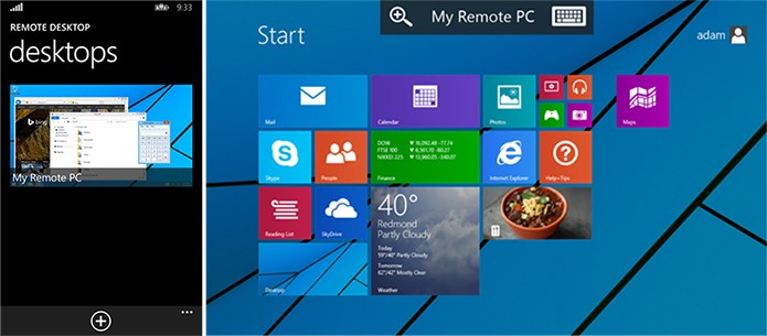 Microsoft Remote Desktop é um aplicativo para Windows Phone 8.1 para controlar o computador (Divulgação/Windows Phone Store)