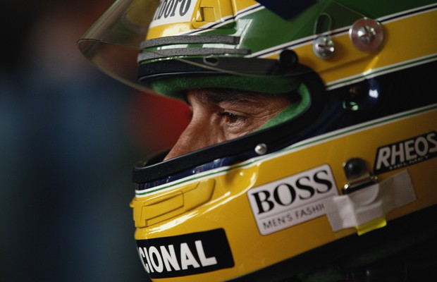 Ayrton Senna antes de treino em Mônaco, em 1991 (Foto: Pascal Rondeau/Getty Images)
