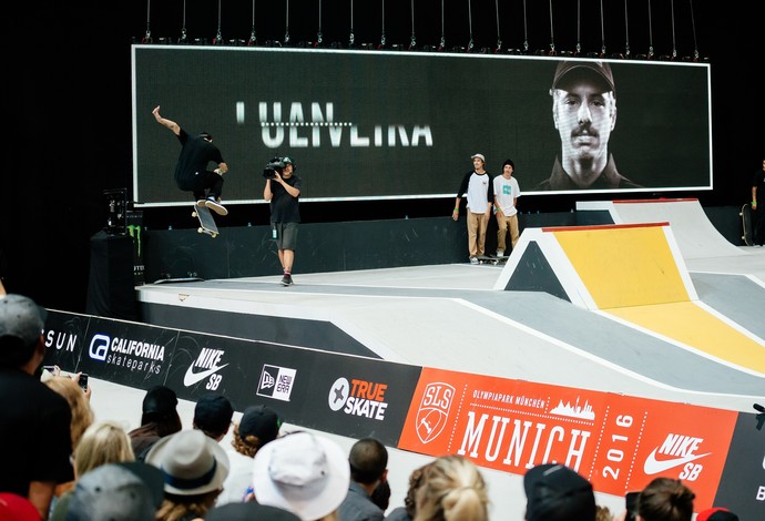 Luan Oliveira vai bem, mas fica em segundo na SLS em Munique (Foto: Street League Skateboarding)
