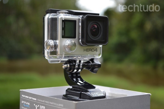 Hero 4 Silver ainda na caixa (Foto: Victor Teixeira/TechTudo) Hero 4 Silver ainda na caixa (Foto: Victor Teixeira/TechTudo)