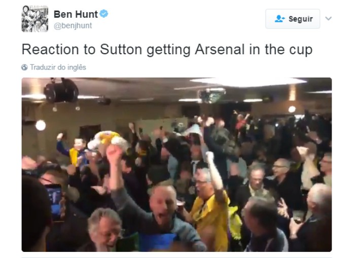 Torcida Sutton sorteio FA Cup Arsenal