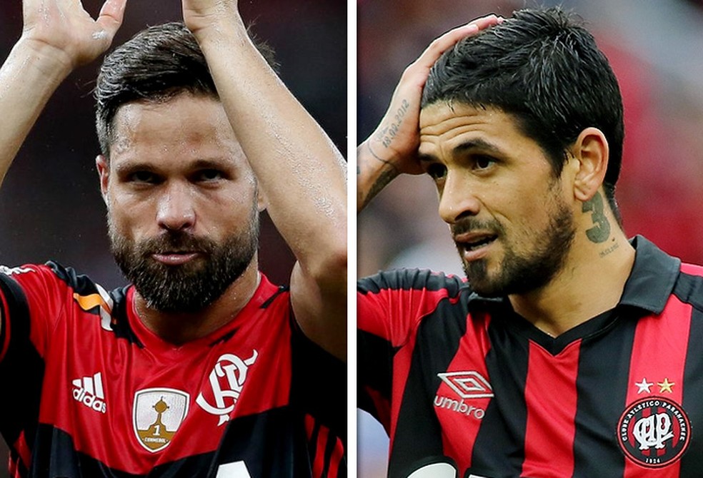 Diego e Lucho hoje são peças importantíssimas para Flamengo e Atlético-PR na Libertadores (Foto: Infoesporte)