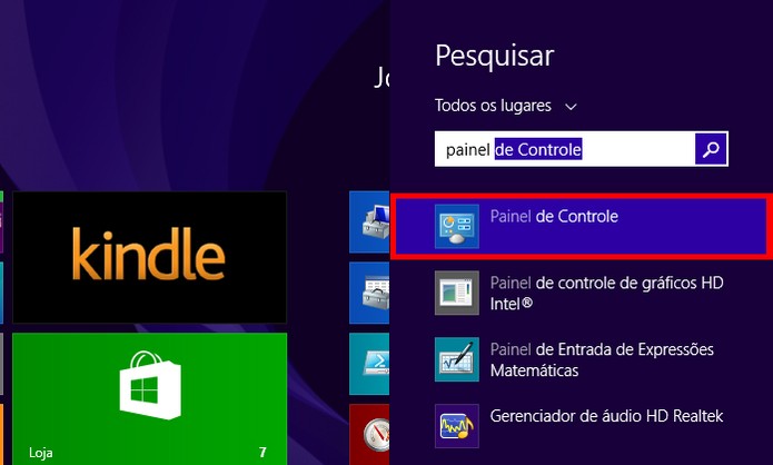 Painel de controle pode ser localizado através da pesquisa (foto: Reprodução/Windows)
