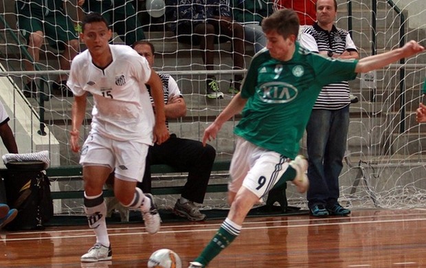 Santos e Palmeiras ficaram no empate pelo Campeonato Paulista de Futsal (Foto: Fabio Menotti / Divulgação Palmeiras)