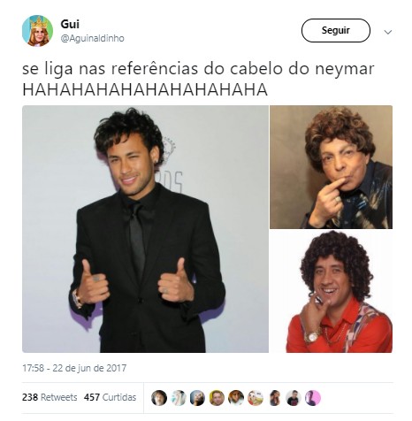 Cabelo do Neymar (Foto: Twitter/Reprodução) Cabelo do Neymar (Foto: Twitter/Reprodução)