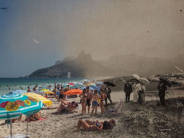 Traje de banhistas contrastam na Praia de Ipanema (Foto: Augusto Malta e Marcello Cavalcanti / Divulgação)