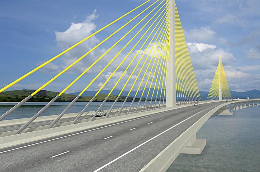 Projeto da Ponte Estaiada de Laguna (Foto: Divulgação/Iguatemi e Engevix)