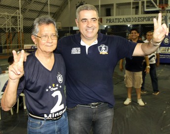 Pedro Minowa e Henrique Custódio comemoram vitória nas eleições do Remo (Foto: Cristino Martins/O Liberal)