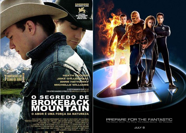 O Segredo de Brokeback Mountain e Quarteto Fantástico (Foto: Divulgação) O Segredo de Brokeback Mountain e Quarteto Fantástico (Foto: Divulgação)
