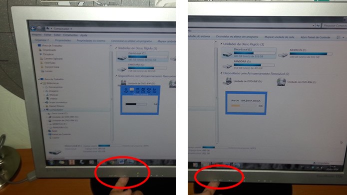Procure ajustar o brilho e o contraste do monitor ou ative o Auto Ajuste (Foto: Reprodução/Daniel Ribeiro)