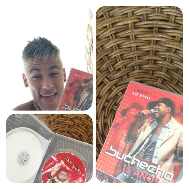 Neymar, cd e dvd do cantor Buchecha (Foto: Reprodução / Instagram)