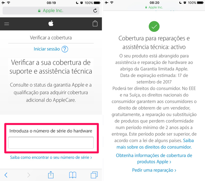 Veja qual é a garantia do iPhone (Foto: Reprodução/Lucas Mendes)