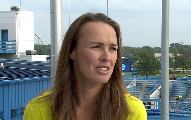 Tenista Martina Hingis em entrevista ao SporTV (Foto: Reprodução / SporTV)