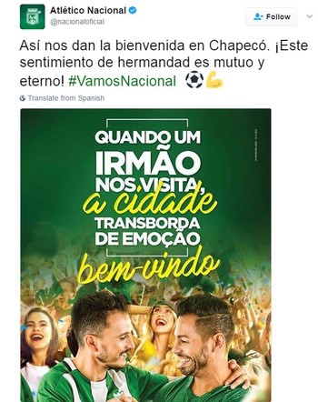 Tweet Atlético Nacional recopa aeroporto (Foto: Reprodução Twitter) Tweet Atlético Nacional recopa aeroporto (Foto: Reprodução Twitter)